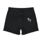 women's double crossed denim shorts