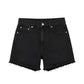 women's double crossed denim shorts