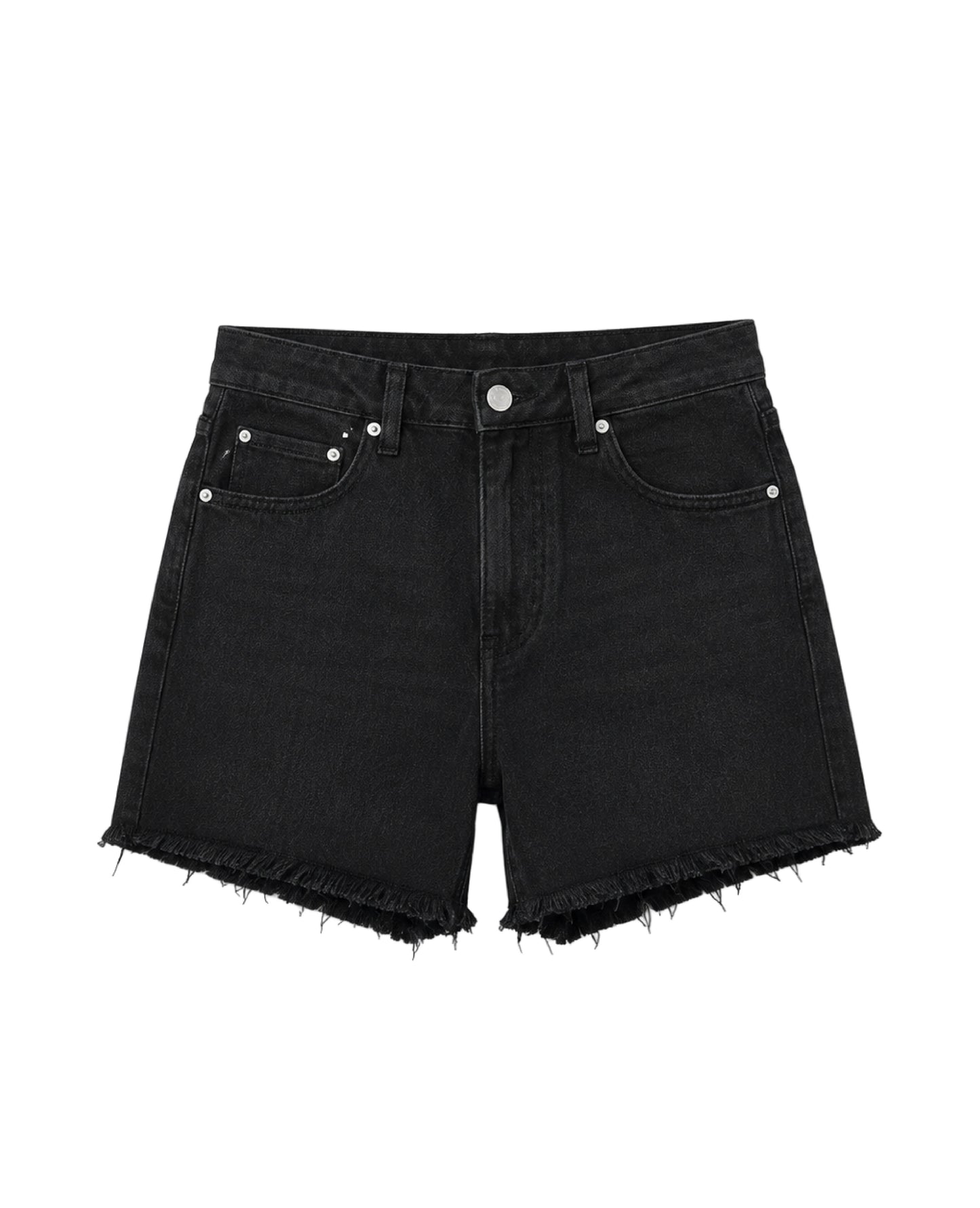 women's double crossed denim shorts